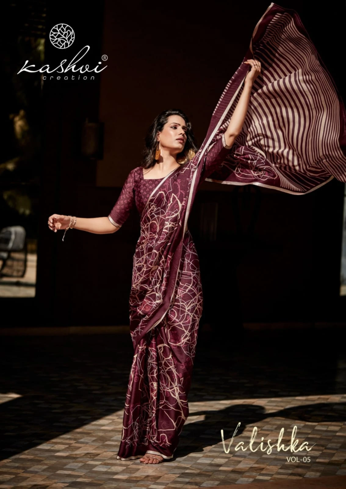 Kashvi Creation Valishka Vol 5 Fine Crape Wholesale Fancy Sarees Catalog — Wholesale Sarees, Kashvi Creation wholesale from Surat - Gallery Image 8